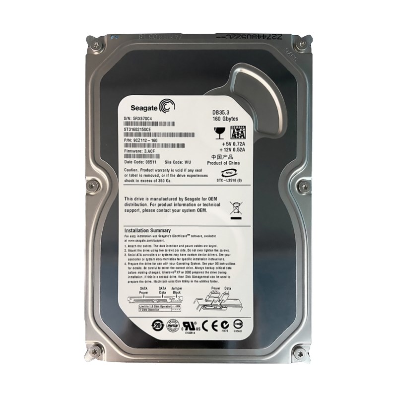 Жесткий диск Seagate 9CZ112 160Gb 7200 SATAII 3.5" HDD 9CZ112 - фото 30939