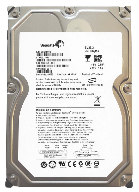 Жесткий диск Seagate ST3750330SV 750Gb SATAII 3,5" HDD ST3750330SV - фото 31084