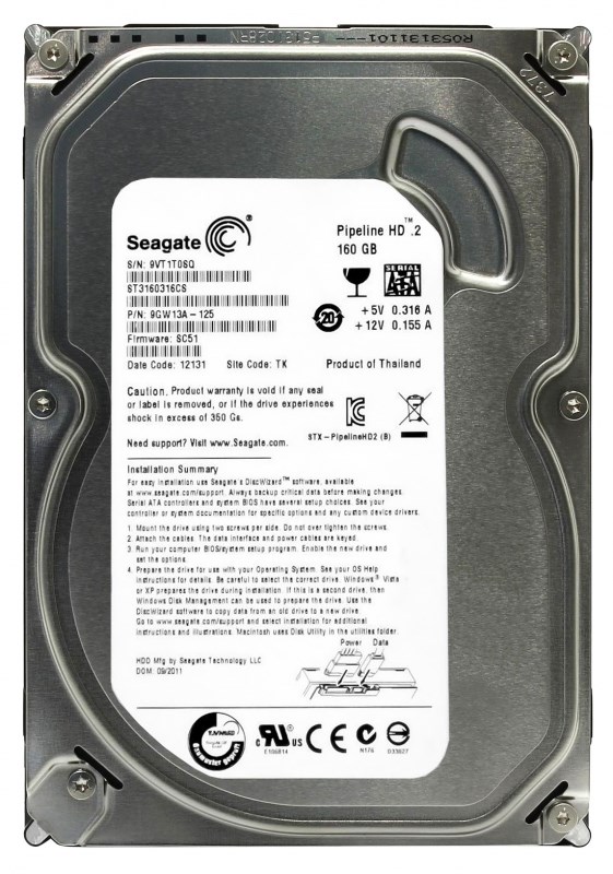 Жесткий диск Seagate 9GW13A 160Gb SATAII 3,5" HDD 9GW13A - фото 31110