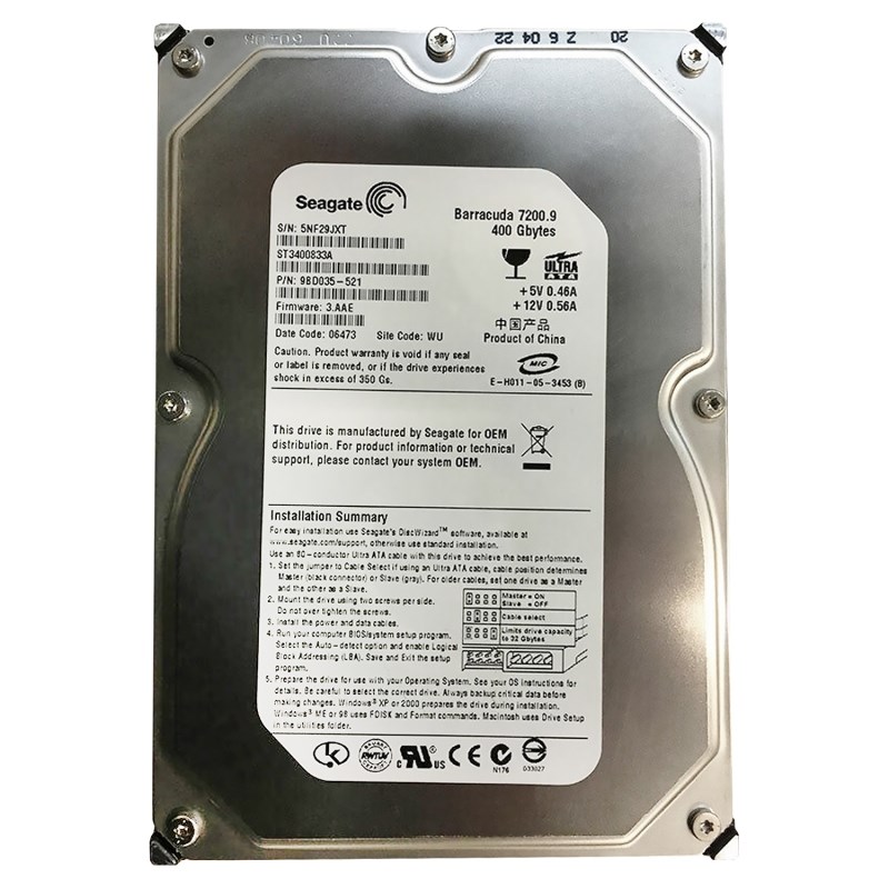 Жесткий диск Seagate 9BD035 400Gb 7200 IDE 3.5" HDD 9BD035 - фото 31146