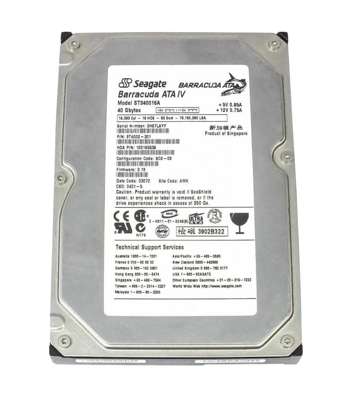 Жесткий диск Seagate 9T6002 40Gb 7200 IDE 3.5" HDD 9T6002 - фото 31182