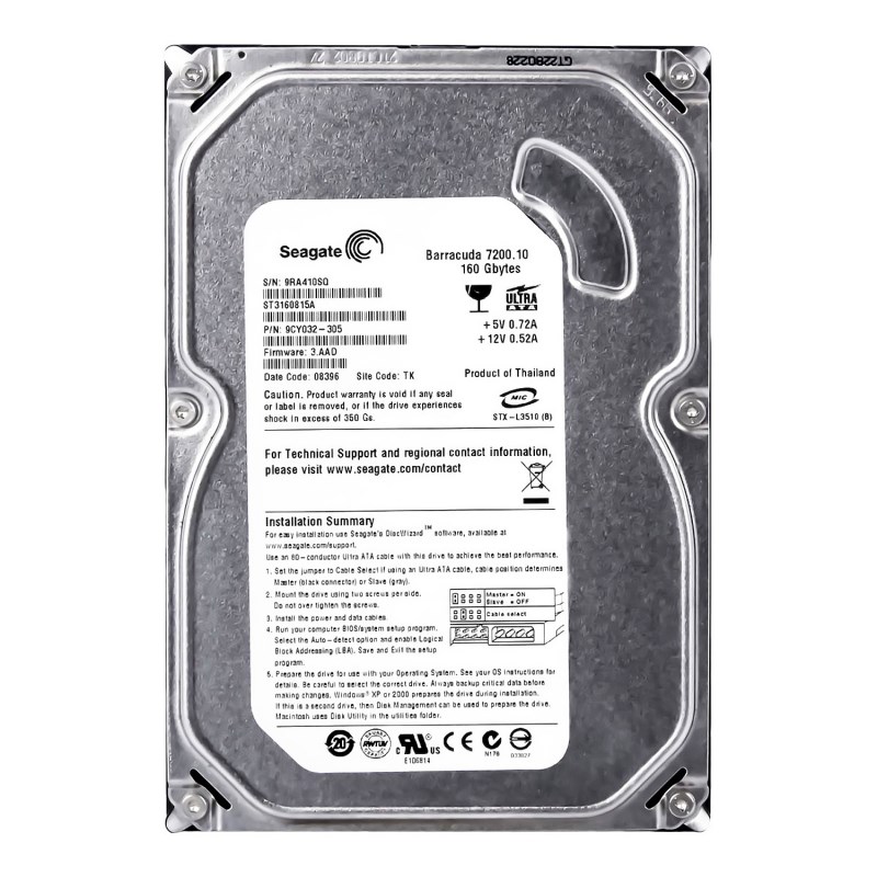 Жесткий диск Seagate 9CY032 160Gb 7200 IDE 3.5" HDD 9CY032 - фото 31242