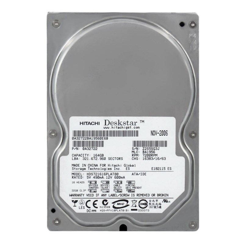 Жесткий диск Hitachi 0A32722 160Gb 7200 IDE 3.5" HDD 0A32722 - фото 31376