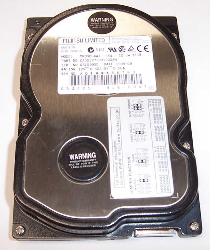 Жесткий диск Fujitsu MPD3064AT 6,4Gb 5400 IDE 3.5" HDD MPD3064AT - фото 31402