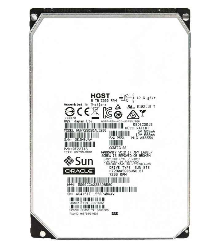 Жесткий диск Oracle 0F23746 8Tb 7200 SAS 3,5" HDD 0F23746 - фото 31476