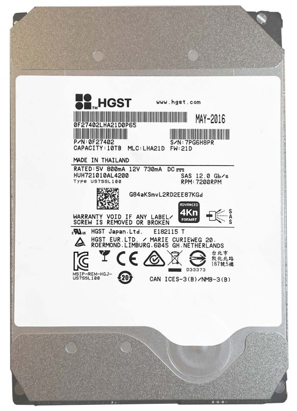 Жесткий диск HGST HUH721010AL4200 10Tb 7200 SAS 3,5" HDD HUH721010AL4200 - фото 33047