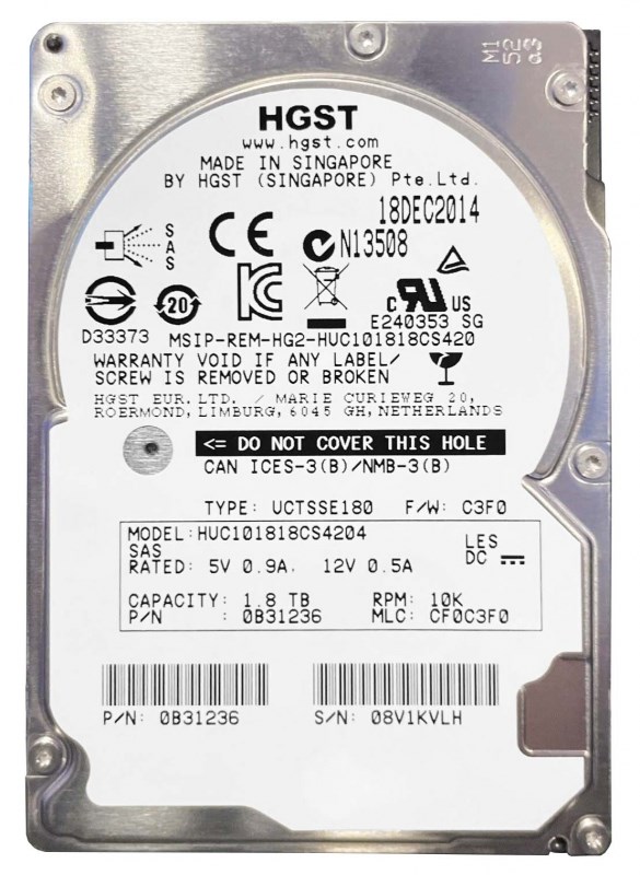 Жесткий диск HGST HUC101818CS4204 1,8Tb 10520 SAS 2,5" HDD HUC101818CS4204 - фото 33096