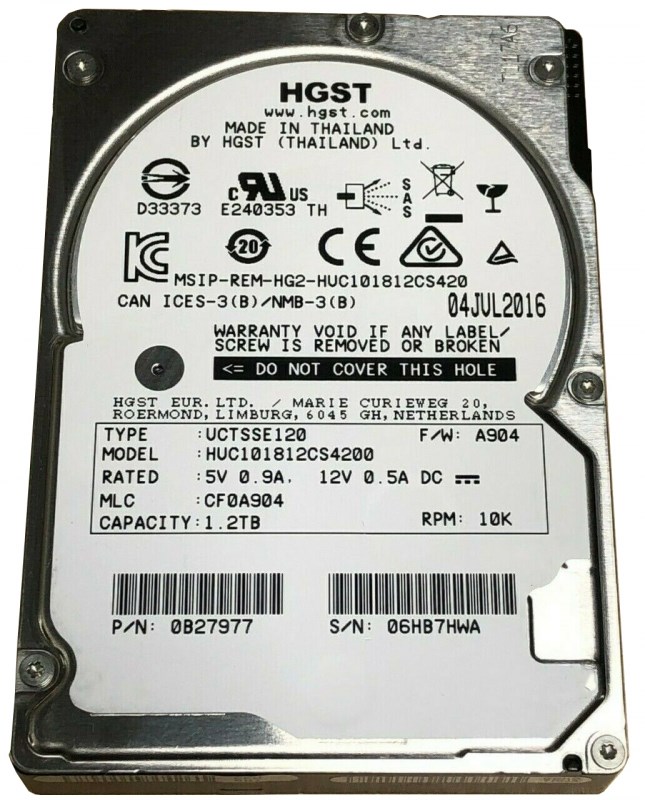 Жесткий диск HGST HUC101812CS4200 1,2Tb 10520 SAS 2,5" HDD HUC101812CS4200 - фото 33118