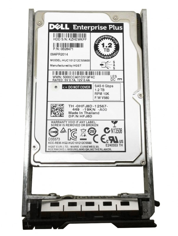 Жесткий диск Dell 0HFJ8D 1,2Tb 10000 SAS 2,5" HDD 0HFJ8D - фото 33991