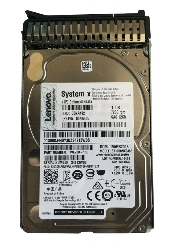 Жесткий диск Lenovo 00NA492 1Tb 7200 SAS 2,5" HDD 00NA492 - фото 34957