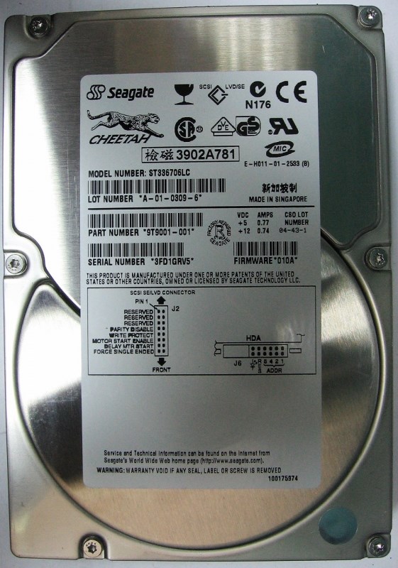 Жесткий диск Seagate 9T9001-001 36,7Gb U160SCSI 3.5" HDD 9T9001-001 - фото 35215