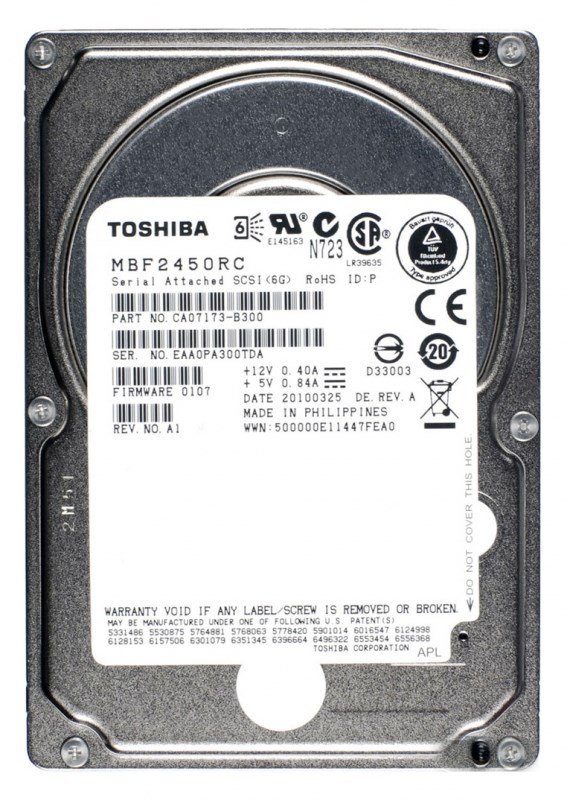 Жесткий диск Toshiba CA07173-B300 450Gb SAS 2,5" HDD CA07173-B300 - фото 35748