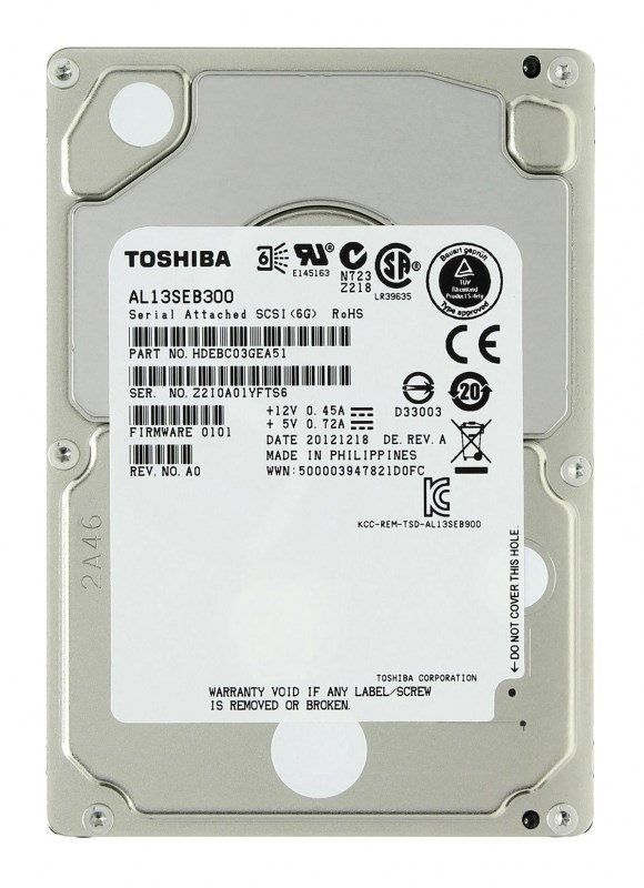 Жесткий диск Toshiba HDEBC03GEA51 300Gb SAS 2,5" HDD HDEBC03GEA51 - фото 35757