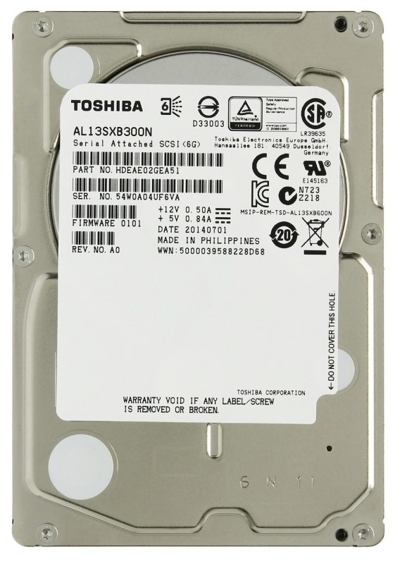 Жесткий диск Toshiba AL13SXB300N 300Gb SAS 2,5" HDD AL13SXB300N - фото 35760