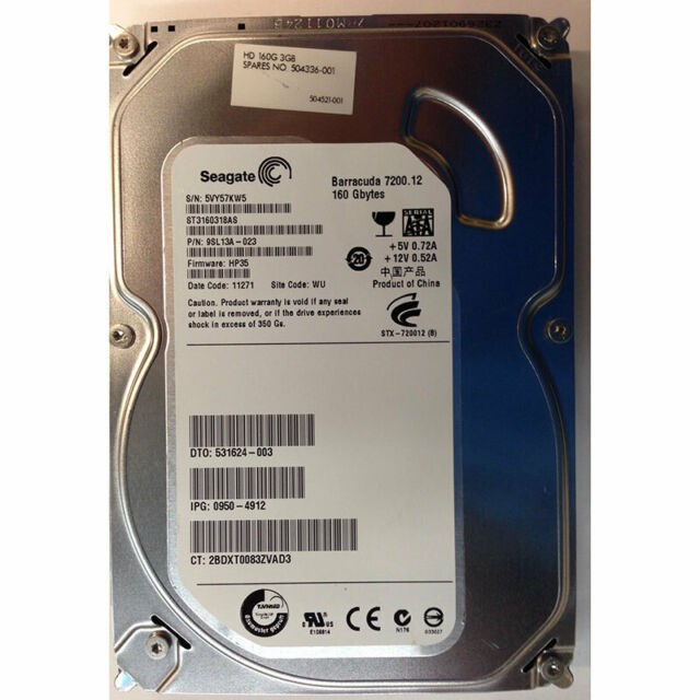 Жесткий диск HP 531624-003 160Gb SATAII 3,5" HDD 531624-003 - фото 36860