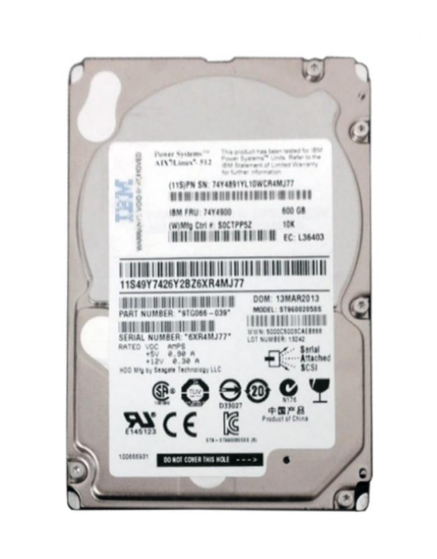 Жесткий диск IBM 49Y7426 600Gb 10000 SAS 2,5" HDD 49Y7426 - фото 37594