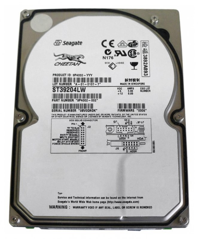 Жесткий диск Seagate ST39204LW 9,2Gb 10000 U160SCSI 3.5" HDD ST39204LW - фото 39757