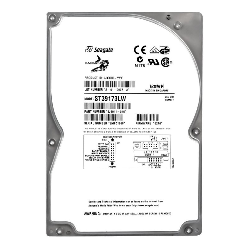 Жесткий диск Seagate ST39173LW 9,1Gb 7200 U80SCSI 3.5" HDD ST39173LW - фото 39774