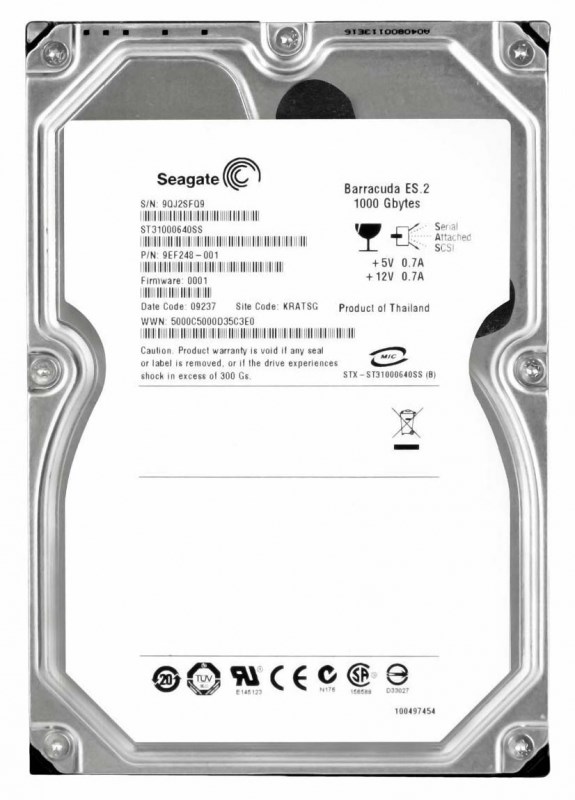 Жесткий диск Seagate 9EF248 1Tb SAS 3,5" HDD 9EF248 - фото 40070