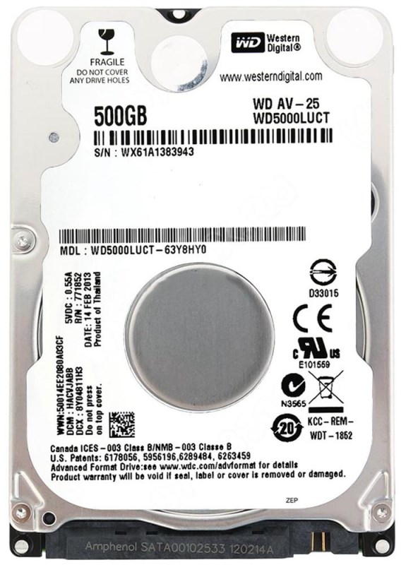 Жесткий Диск Western Digital WD5000LUCT 500Gb SATAII 2,5" HDD WD5000LUCT - фото 40779