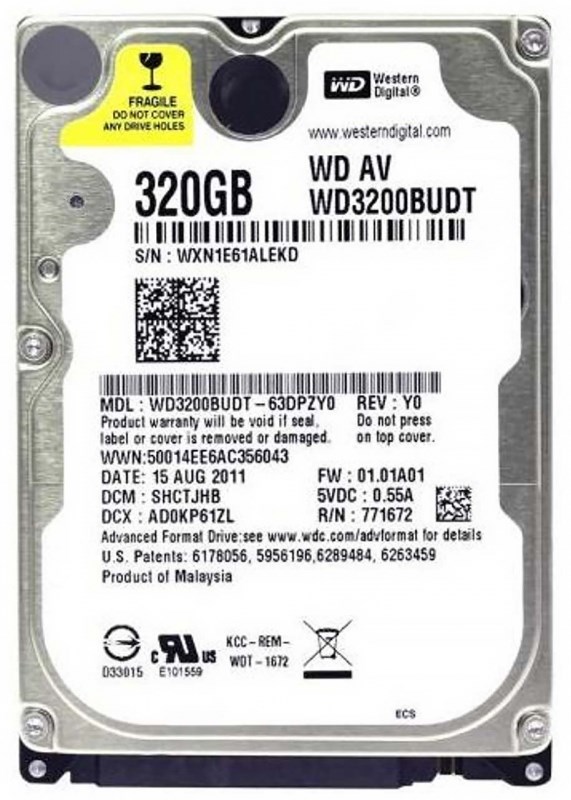 Жесткий Диск Western Digital WD3200BUDT 320Gb SATAII 2,5" HDD WD3200BUDT - фото 40785