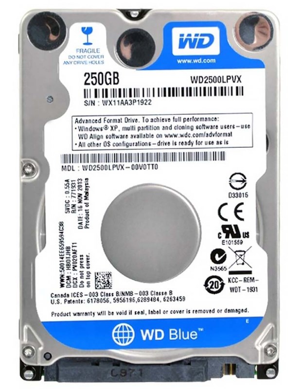 Жесткий Диск Western Digital WD2500LPVX 250Gb SATAIII 2,5" HDD WD2500LPVX - фото 40797