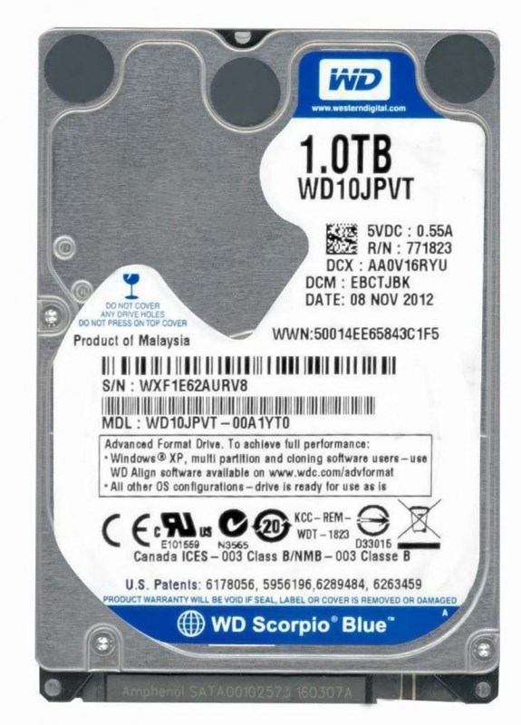 Жесткий диск Western Digital WD10JPVT 1Tb 5400 SATAIII 2.5" HDD WD10JPVT - фото 40839