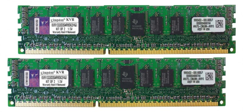 Оперативная память Kingston KVR1333D3S4R9SK2/4GI DDRIII 4Gb KVR1333D3S4R9SK2/4GI - фото 42443