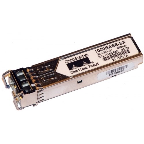 30-1301-02 Transceiver SFP Cisco GLC-SX-MM 1Gbps MMF Short Wave 850nm 550m Pluggable miniGBIC FC4x 30-1301-02 - фото 8114