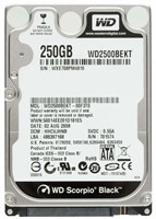 Жесткий диск Western Digital WD2500BEKT 250Gb 7200 SATAII 2,5" HDD WD2500BEKT