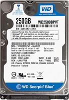 Жесткий диск Western Digital WD2500BPVT 250Gb 5400 SATAII 2,5" HDD WD2500BPVT